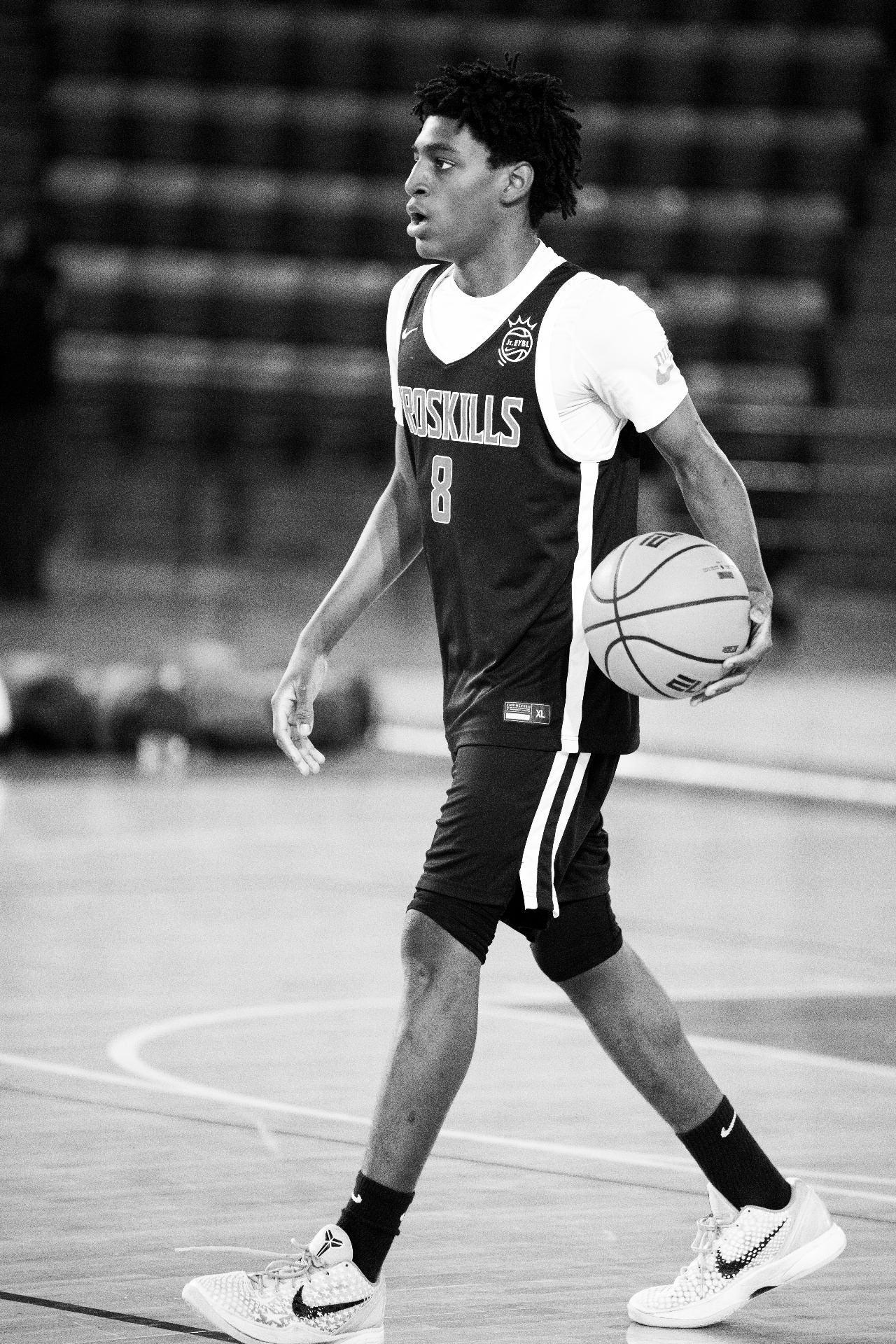 Vincent walking the court with the ball